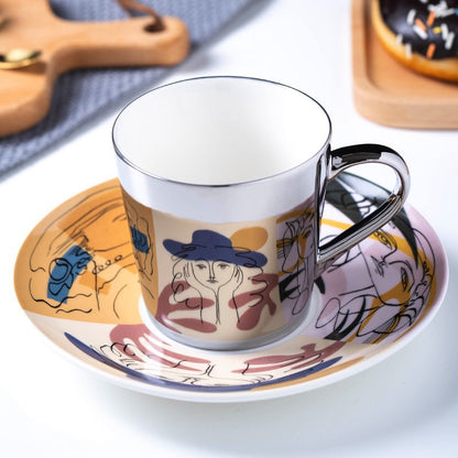 Mirror Coffee Cups Creativity Coffee Cup and Saucer Set