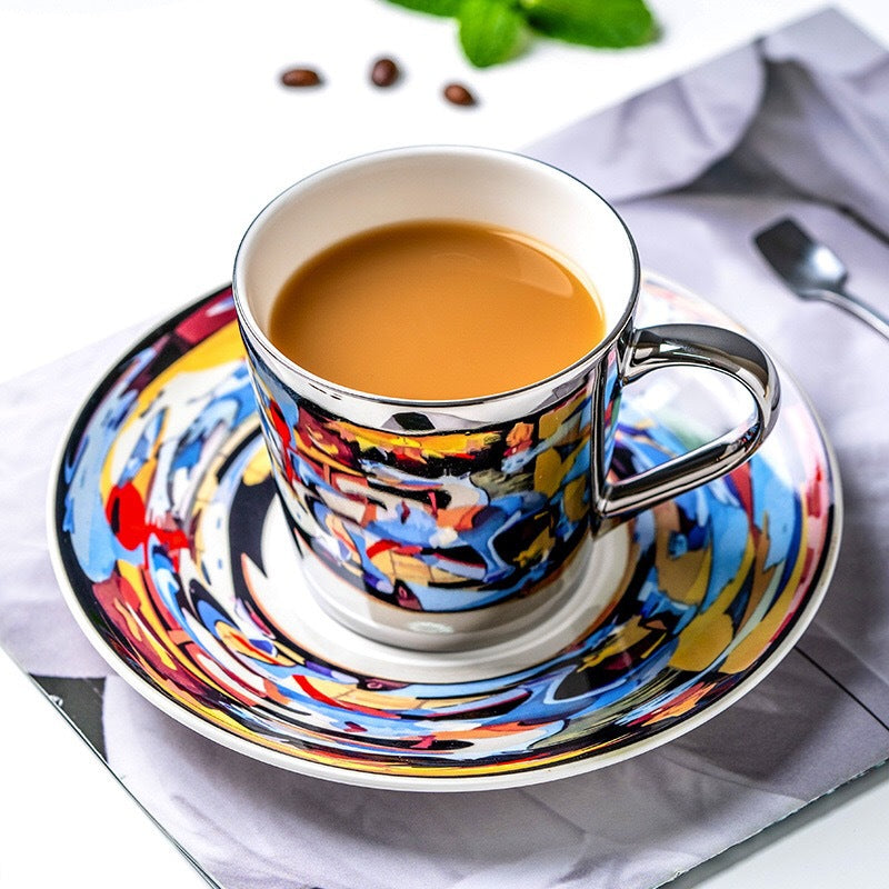 Mirror Coffee Cups Creativity Coffee Cup and Saucer Set