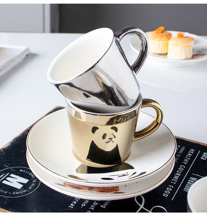 Mirror Coffee Cups Creativity Coffee Cup and Saucer Set