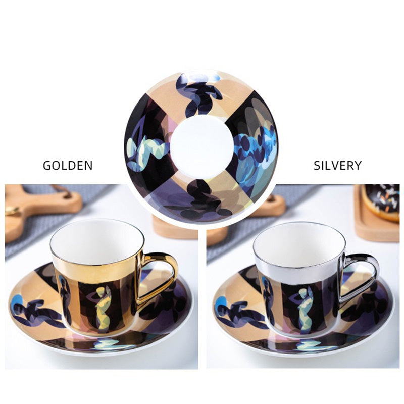 Mirror Coffee Cups Creativity Coffee Cup and Saucer Set