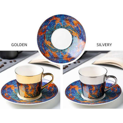 Mirror Coffee Cups Creativity Coffee Cup and Saucer Set