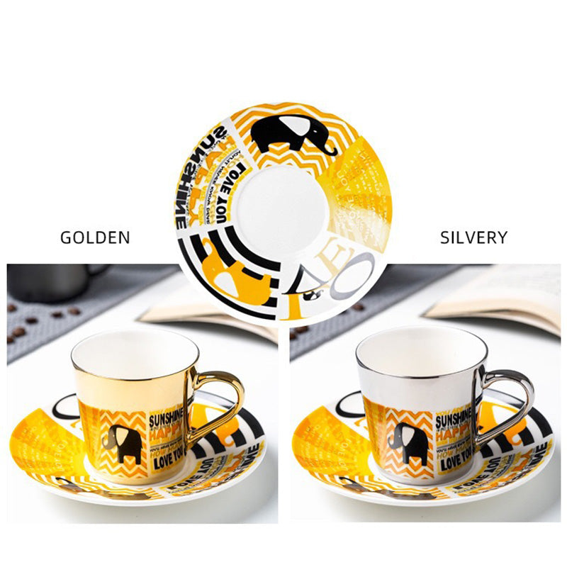 Mirror Coffee Cups Creativity Coffee Cup and Saucer Set