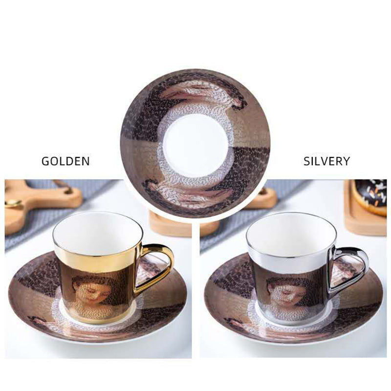 Mirror Coffee Cups Creativity Coffee Cup and Saucer Set