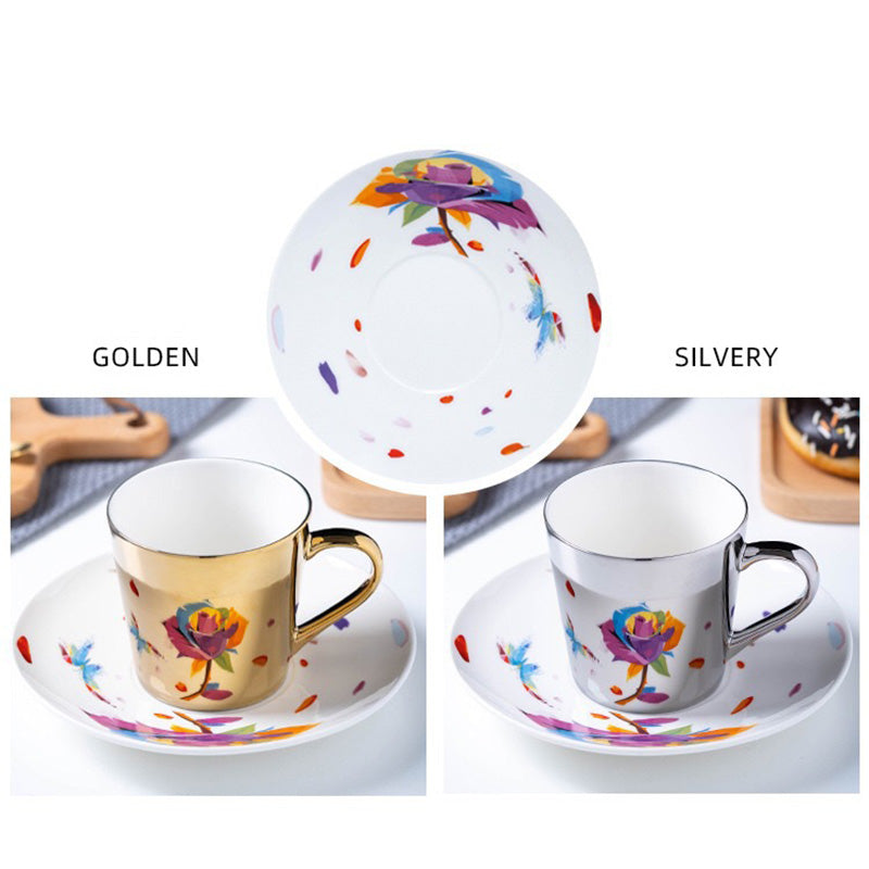 Mirror Coffee Cups Creativity Coffee Cup and Saucer Set