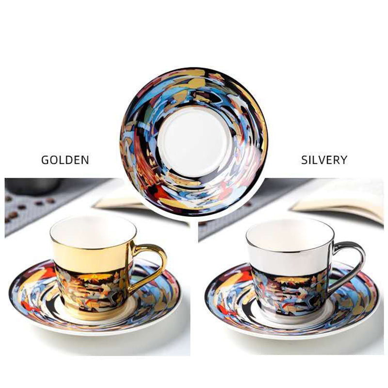 Mirror Coffee Cups Creativity Coffee Cup and Saucer Set