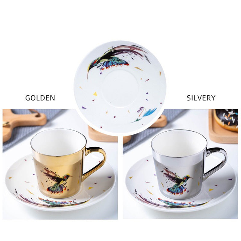 Mirror Coffee Cups Creativity Coffee Cup and Saucer Set