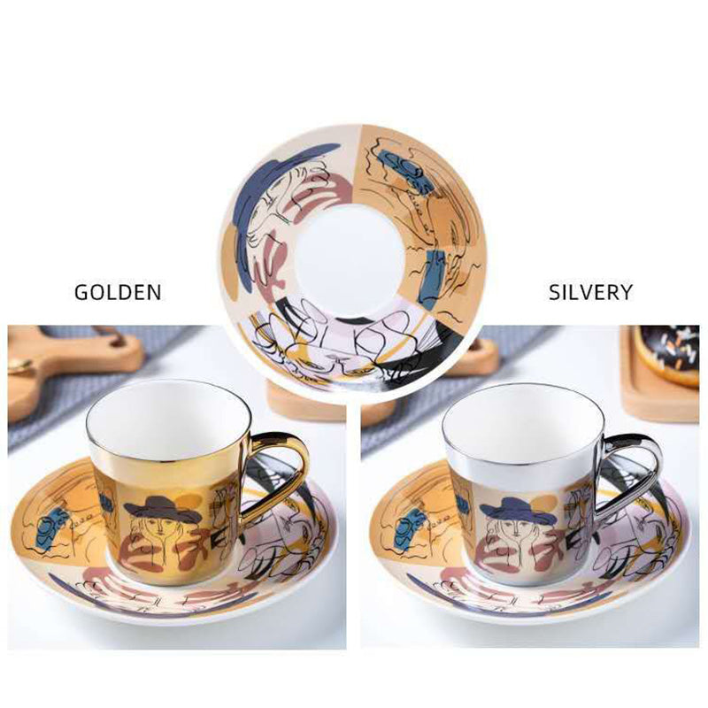 Mirror Coffee Cups Creativity Coffee Cup and Saucer Set