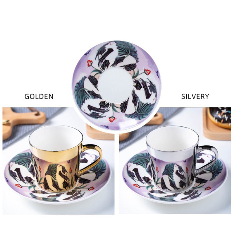 Mirror Coffee Cups Creativity Coffee Cup and Saucer Set