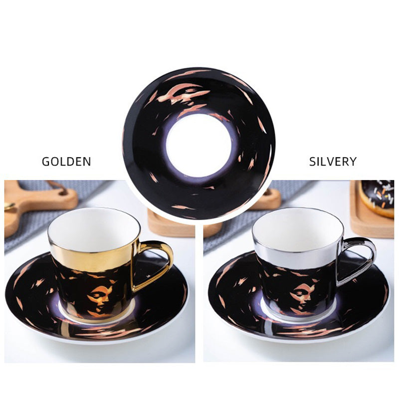 Mirror Coffee Cups Creativity Coffee Cup and Saucer Set