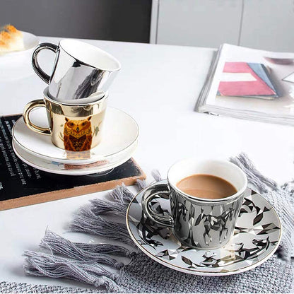 Mirror Coffee Cups Creativity Coffee Cup and Saucer Set