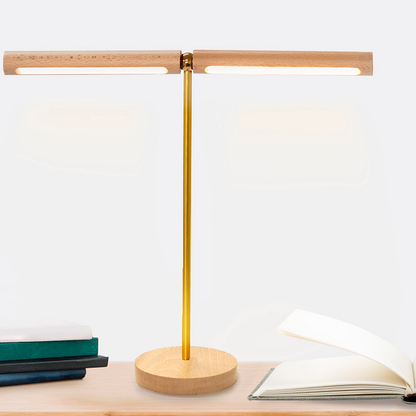 Multi-purpose Wooden Desk Lamp - 360° Rotatable & Magnetic Detachable Touch Dimming USB Night Light