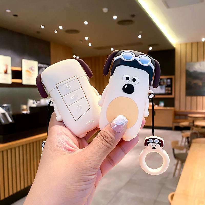 Cute Cartoon Car Keychain Cover Silicone Molded Protective Case