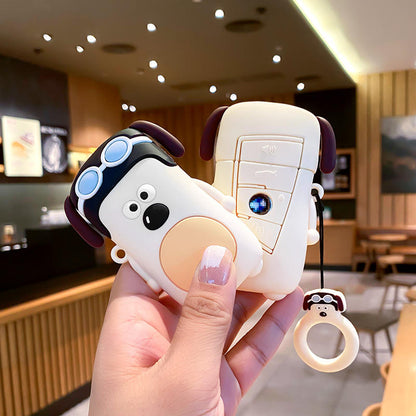 Cute Cartoon Car Keychain Cover Silicone Molded Protective Case