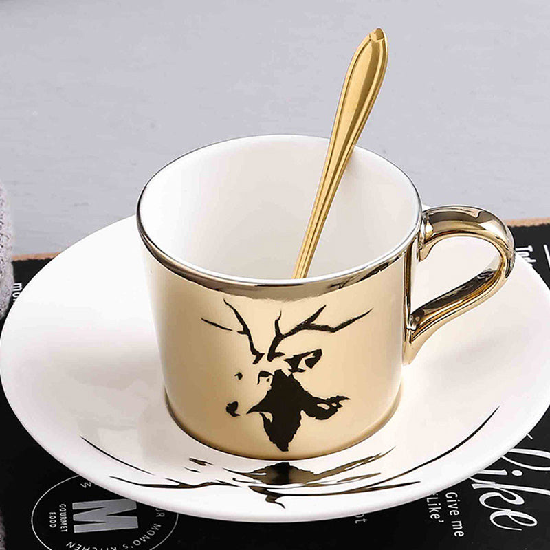 Mirror Coffee Cups Creativity Coffee Cup and Saucer Set