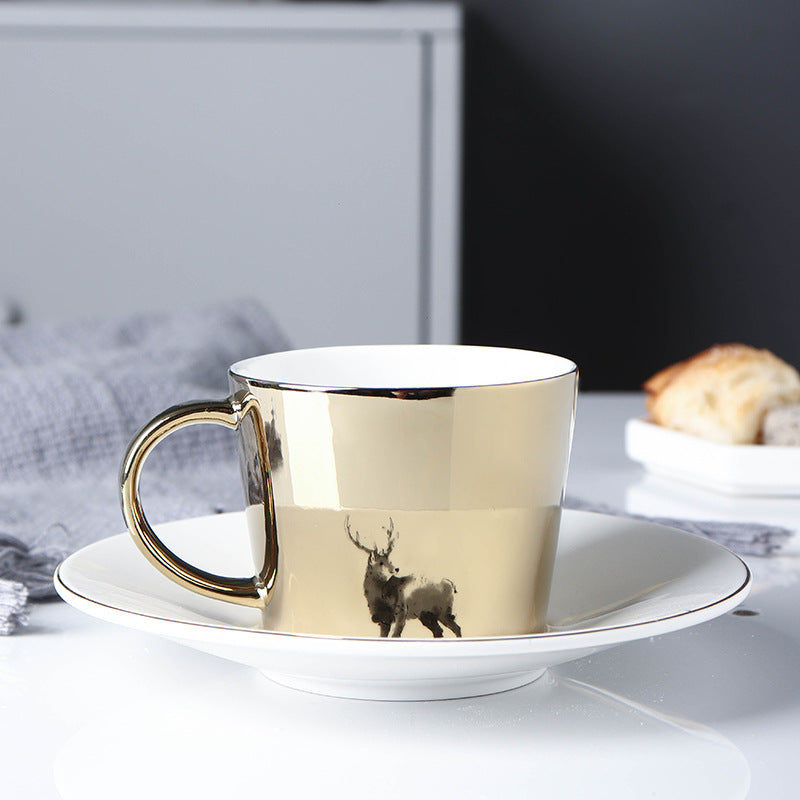 Mirror Coffee Cups Creativity Coffee Cup and Saucer Set