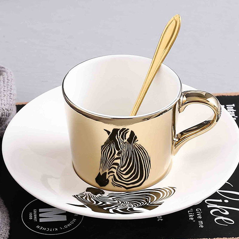 Mirror Coffee Cups Creativity Coffee Cup and Saucer Set