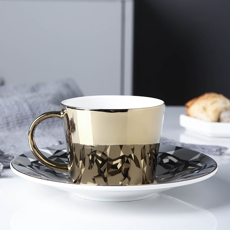 Mirror Coffee Cups Creativity Coffee Cup and Saucer Set