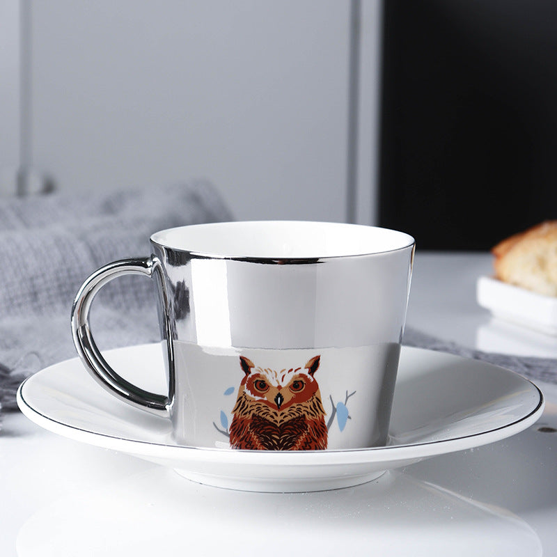 Mirror Coffee Cups Creativity Coffee Cup and Saucer Set