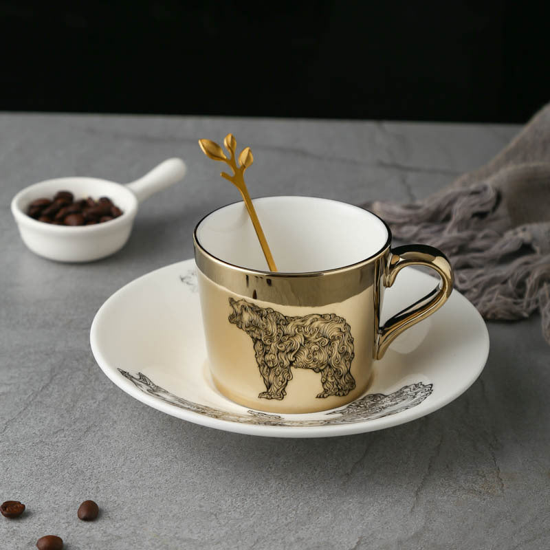 Mirror Coffee Cups Creativity Coffee Cup and Saucer Set