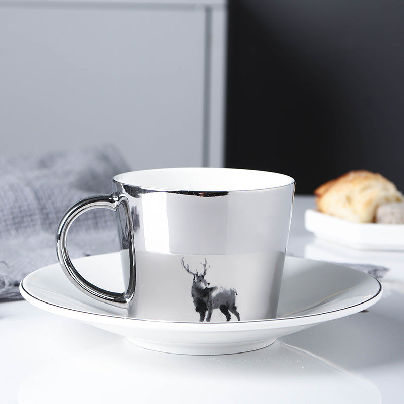 Mirror Coffee Cups Creativity Coffee Cup and Saucer Set