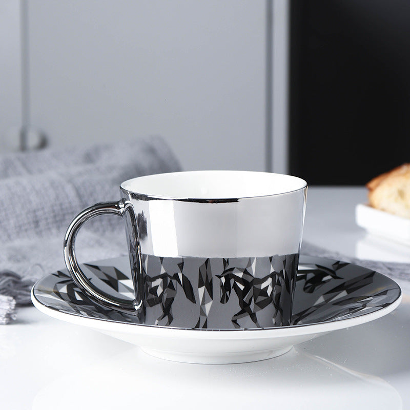 Mirror Coffee Cups Creativity Coffee Cup and Saucer Set