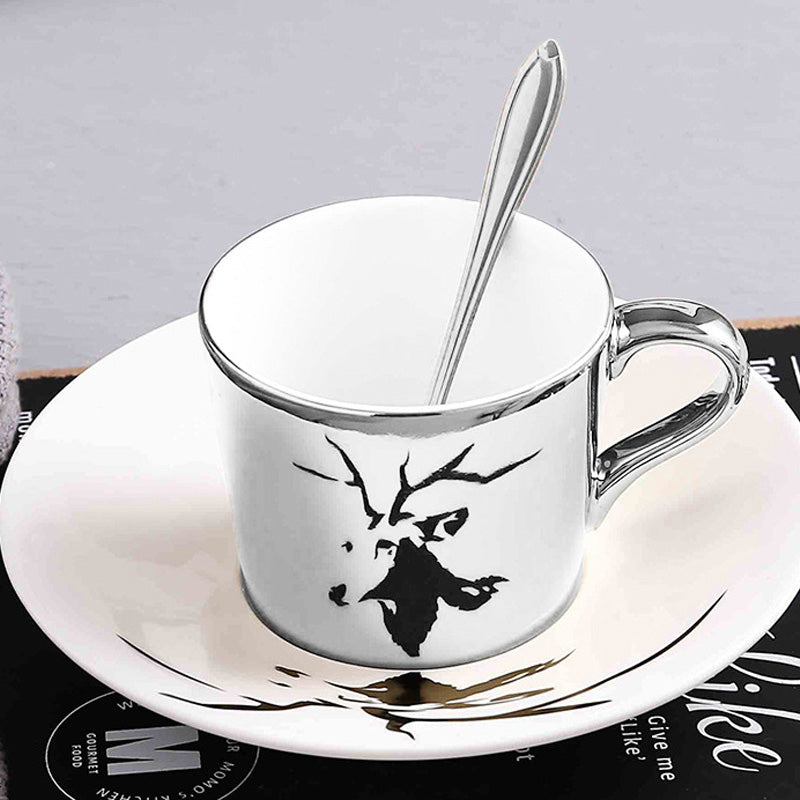 Mirror Coffee Cups Creativity Coffee Cup and Saucer Set