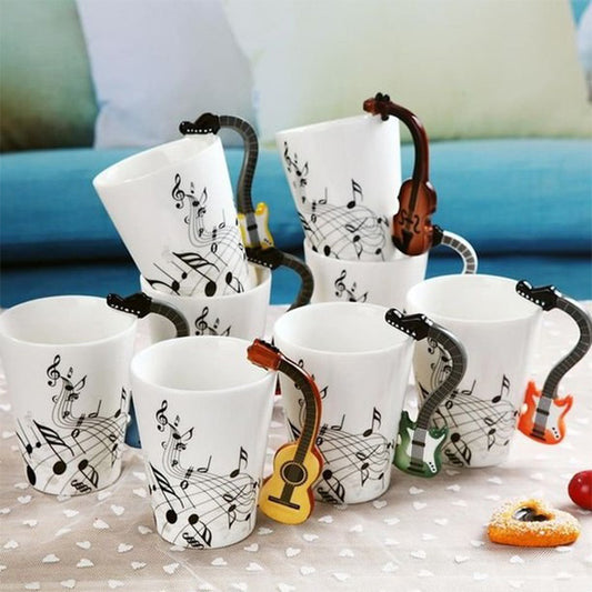 Creative Music Violin Guitar style Ceramic Mug