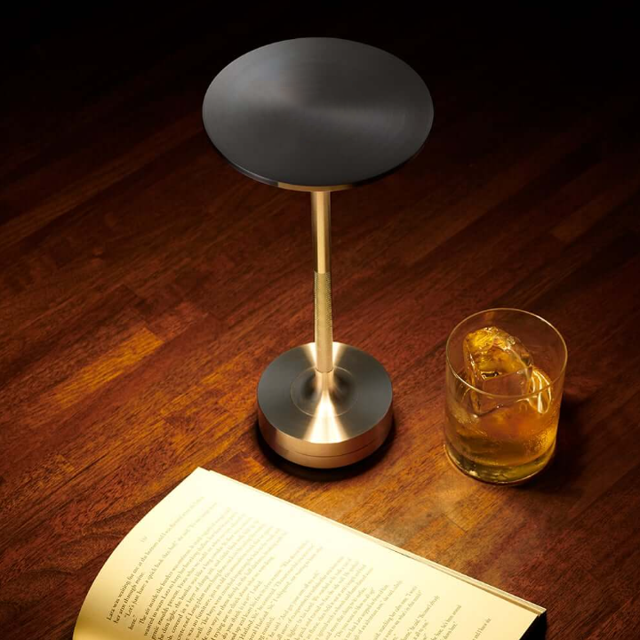 Metallic Cordless Table Lamp - Dimmable & Waterproof Portable LED Light