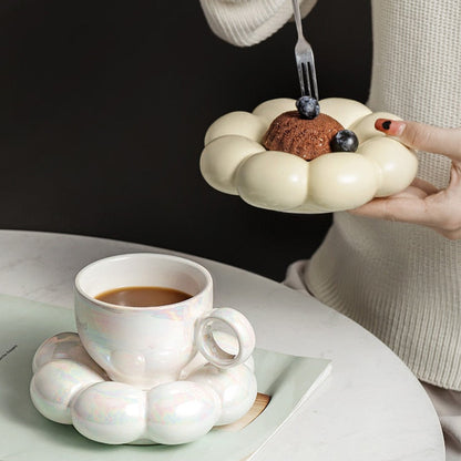 Sunflower Coffee Cup and Saucer Ceramic Cup and Saucer Set