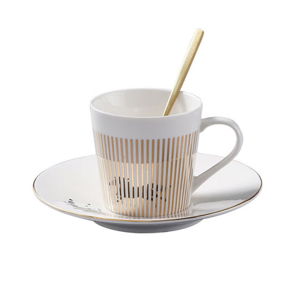 Dynamic Reflective Mirror Cup Creative Ceramic Afternoon Tea Coffee Cup And Saucer