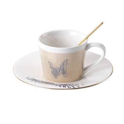 Dynamic Reflective Mirror Cup Creative Ceramic Afternoon Tea Coffee Cup And Saucer