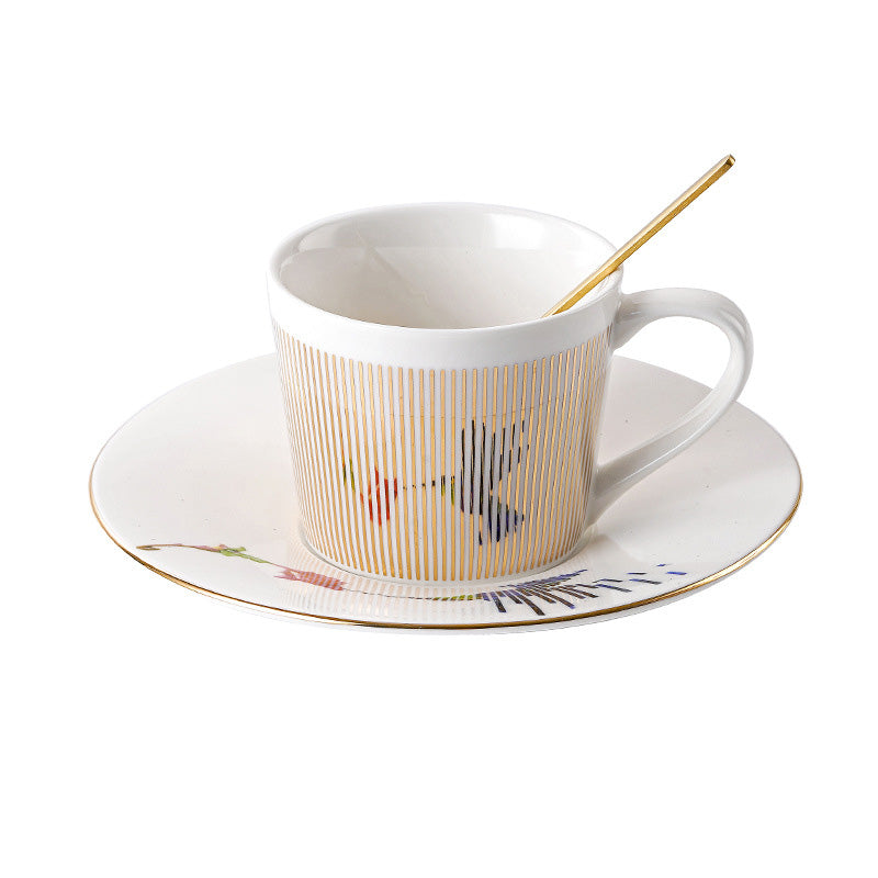 Dynamic Reflective Mirror Cup Creative Ceramic Afternoon Tea Coffee Cup And Saucer