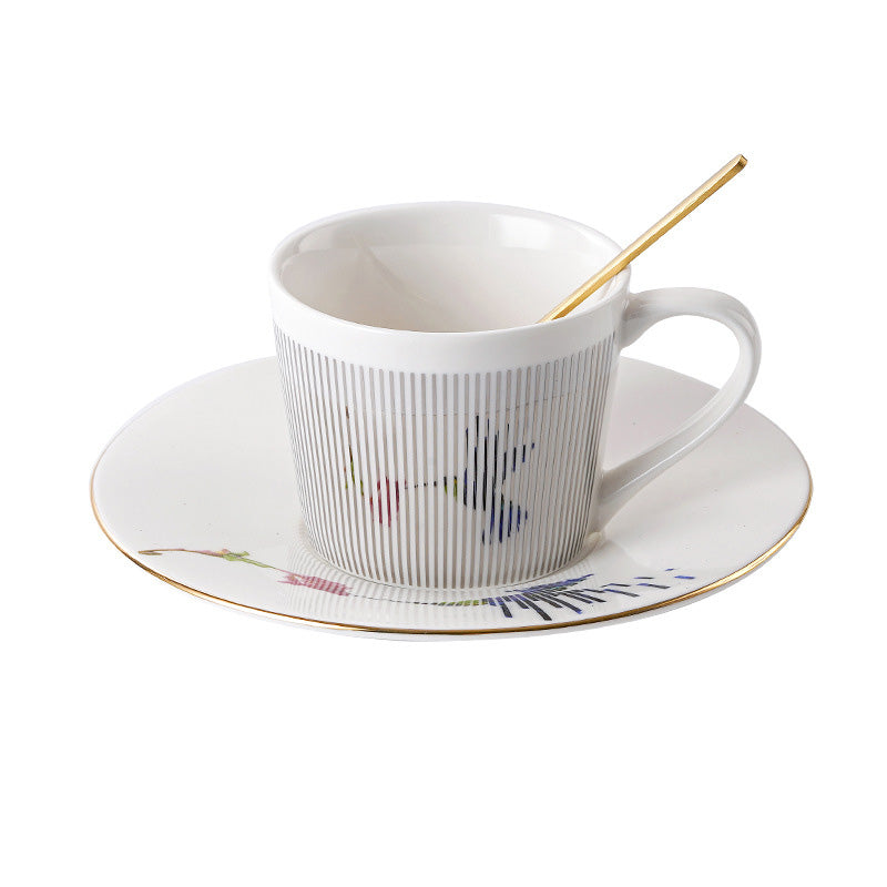 Dynamic Reflective Mirror Cup Creative Ceramic Afternoon Tea Coffee Cup And Saucer