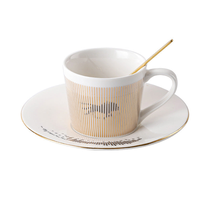 Dynamic Reflective Mirror Cup Creative Ceramic Afternoon Tea Coffee Cup And Saucer