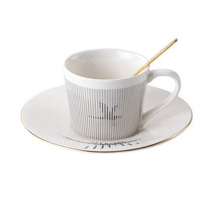 Dynamic Reflective Mirror Cup Creative Ceramic Afternoon Tea Coffee Cup And Saucer