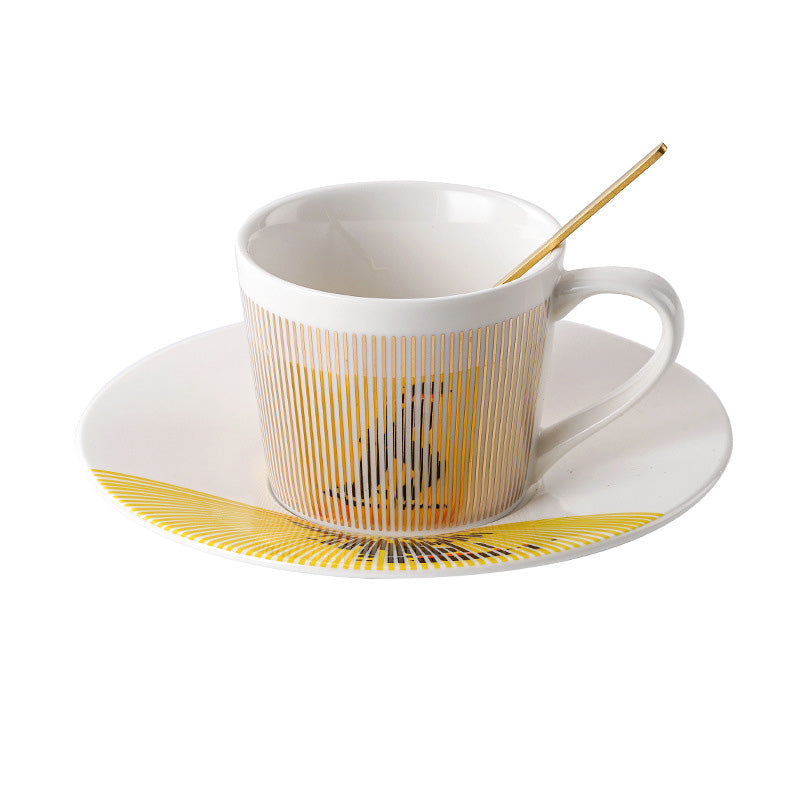 Dynamic Reflective Mirror Cup Creative Ceramic Afternoon Tea Coffee Cup And Saucer