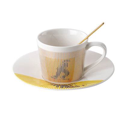 Dynamic Reflective Mirror Cup Creative Ceramic Afternoon Tea Coffee Cup And Saucer