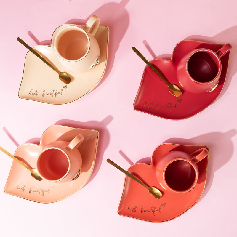 Lip Shape Ceramic Coffee Mug