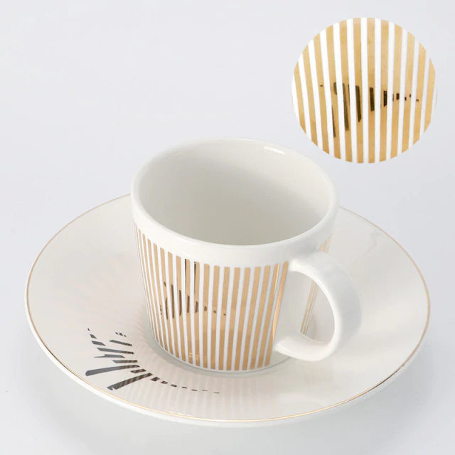 Dynamic Reflective Mirror Cup Creative Ceramic Afternoon Tea Coffee Cup And Saucer